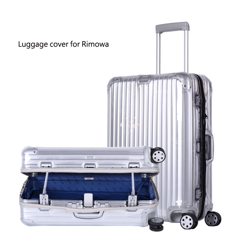 Pvc bagageovertræk til rimowa gennemsigtig kuffertovertræk med lynlås klar bagage beskytter dæksel arrangør rejsetilbehør