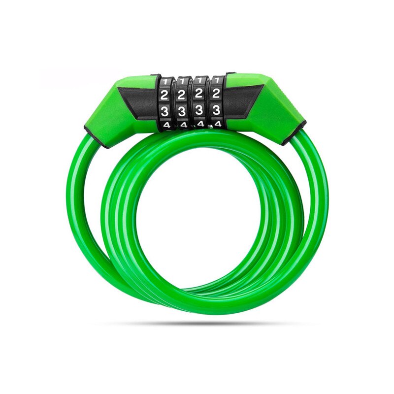Steel Wire Password Lock for Xiaomi M365 Electric Scooter Safe Four Padlock Anti-Theft Scooter Password Lock Accessories: Green