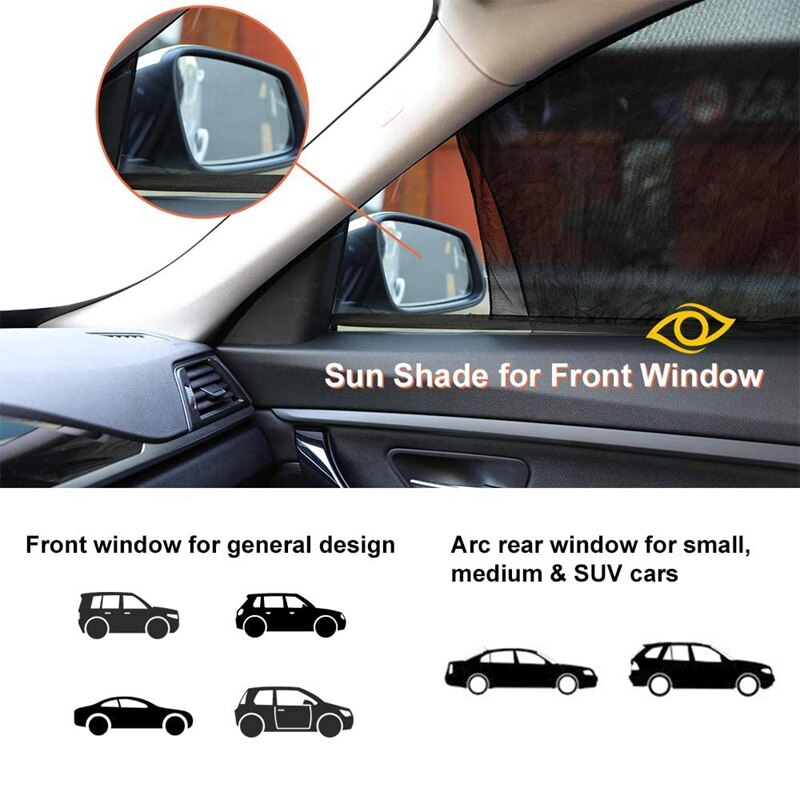 auto Finestrini Laterali Tenda Da suola, auto Tenda Da suola Blocco auto Zanzariera per Il bambino, I RAGGI UV di Protezione, misura La Maggior Parte del Veicolo