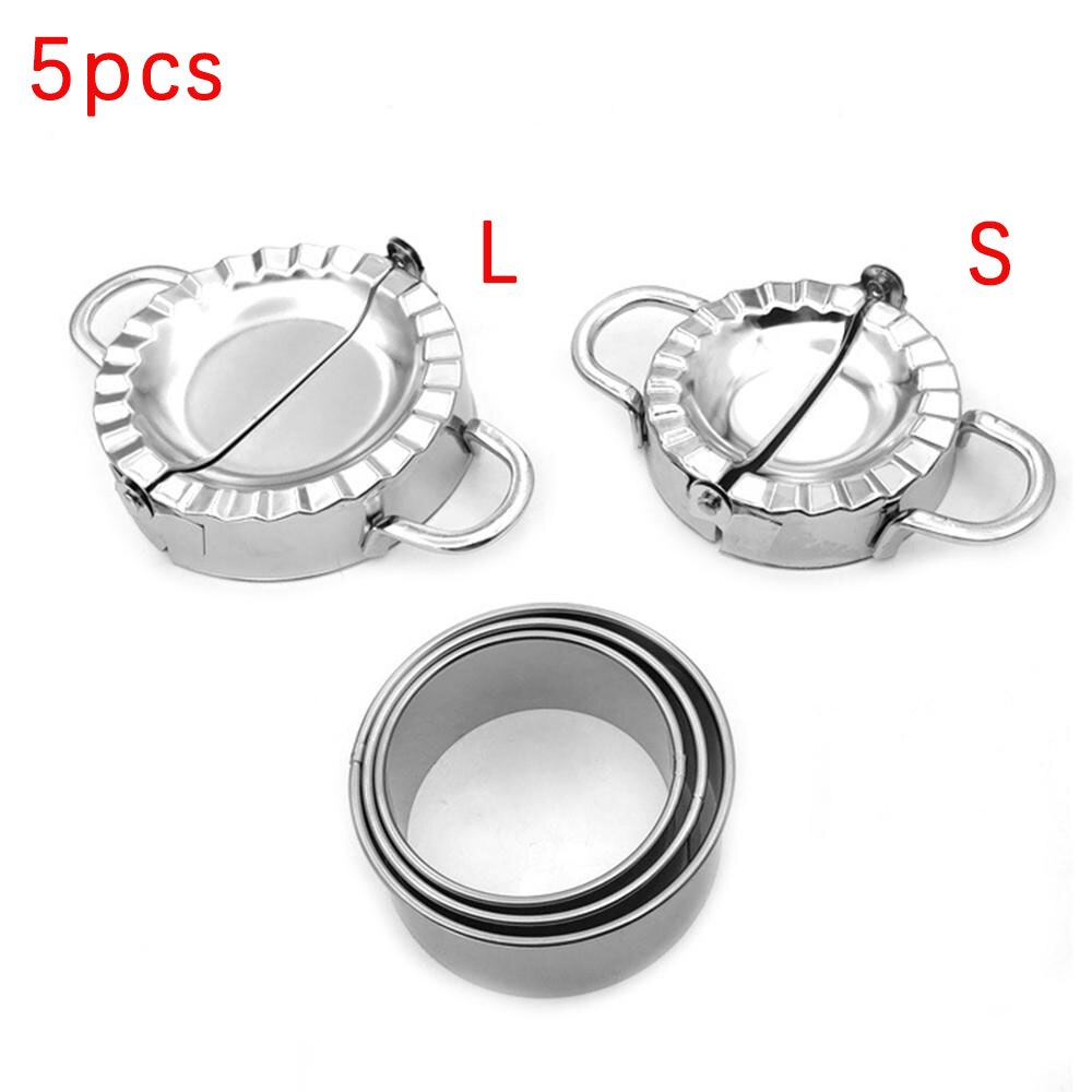 Large Dumpling Mold Ravioli Dough Pastry Tool Cutter Pie Stainless Steel Dumpling Maker Mould Kitchen Tools Cooking Cooker Mould: 5pcs