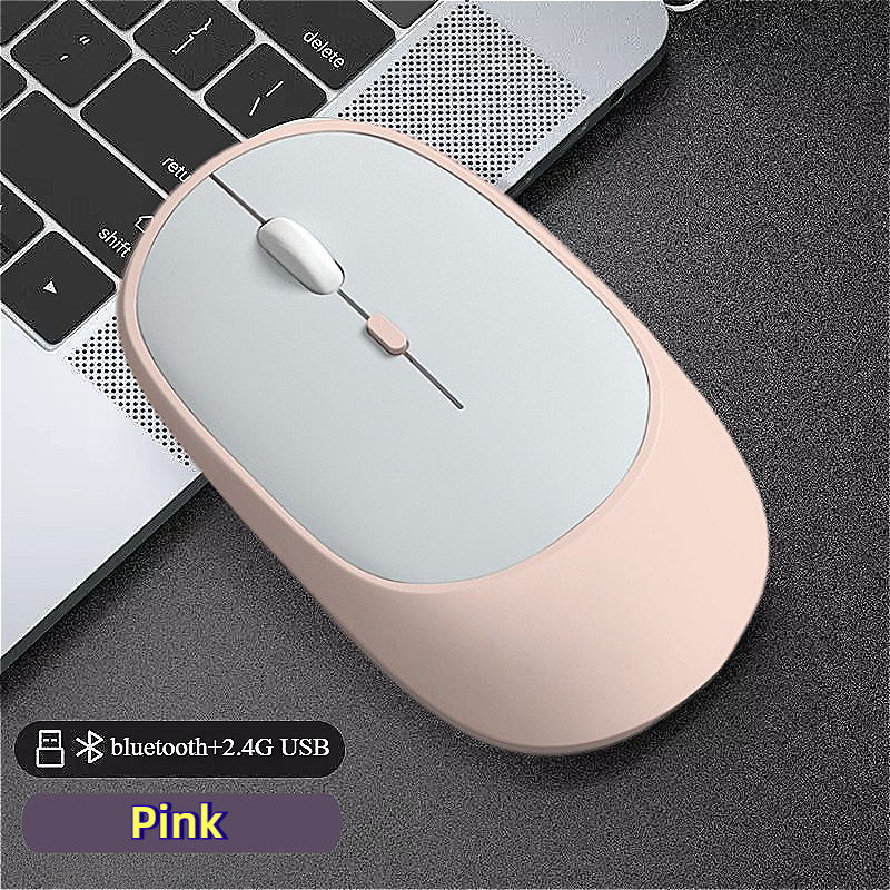 MINGCVIL Wireless Mouse Bluetooth USB Silent Mice Adjustable DPI Ergonomic Rechargeable Gaming Mouse For Xiaomi Tablet: PURPLE