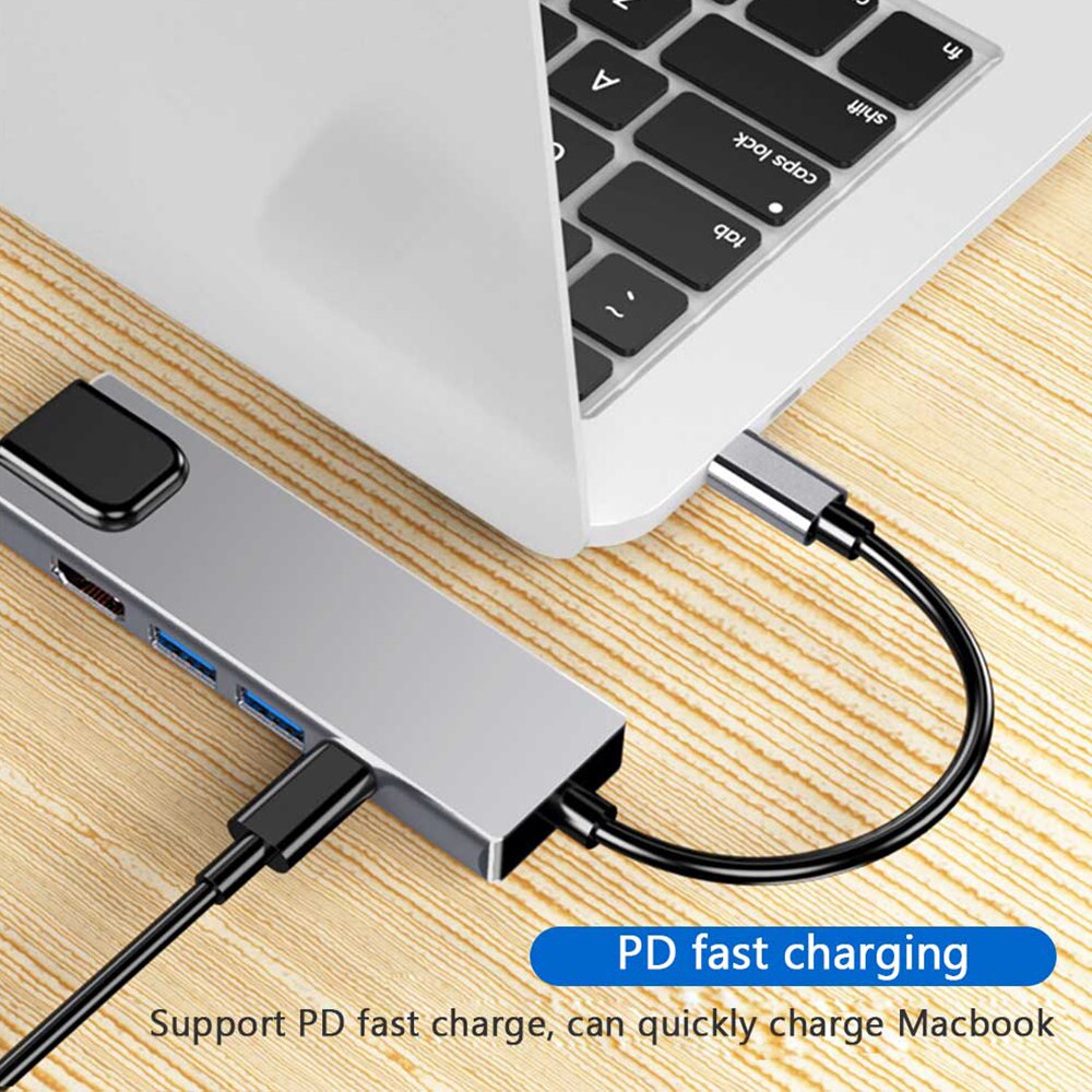 Estación de acoplamiento USB tipo C a HDMI USB 3,0 PD, adaptador multifunción para MacBook Pro, HP, Lenovo tipo C, estación de acoplamiento para ordenador portátil