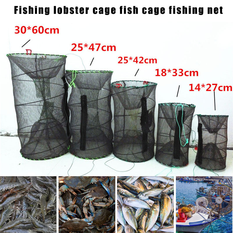 Red de trampa para cangrejos, jaula plegable portátil para langosta y camarones, accesorios de pesca