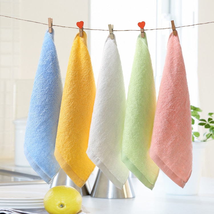 5 Stks/partij Handdoek Enkele Kleine Vierkante Zachte Leuke Zakdoek Voor Kid Kinderen Voeden Baden Gezicht Wassen