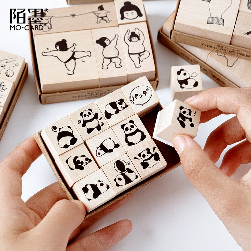 Vintage Kat Beer Panda Dier Leven Stempel Diy Houten Stempels Voor Scrapbooking Briefpapier Scrapbooking Standaard Stempel