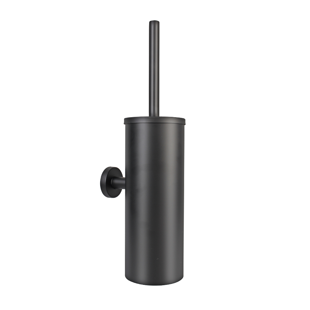 Ferramenta de limpeza de escova de vaso sanitário de parede 304 conjuntos de suporte de escova de limpeza de aço inoxidável acessórios de banheiro: Preto