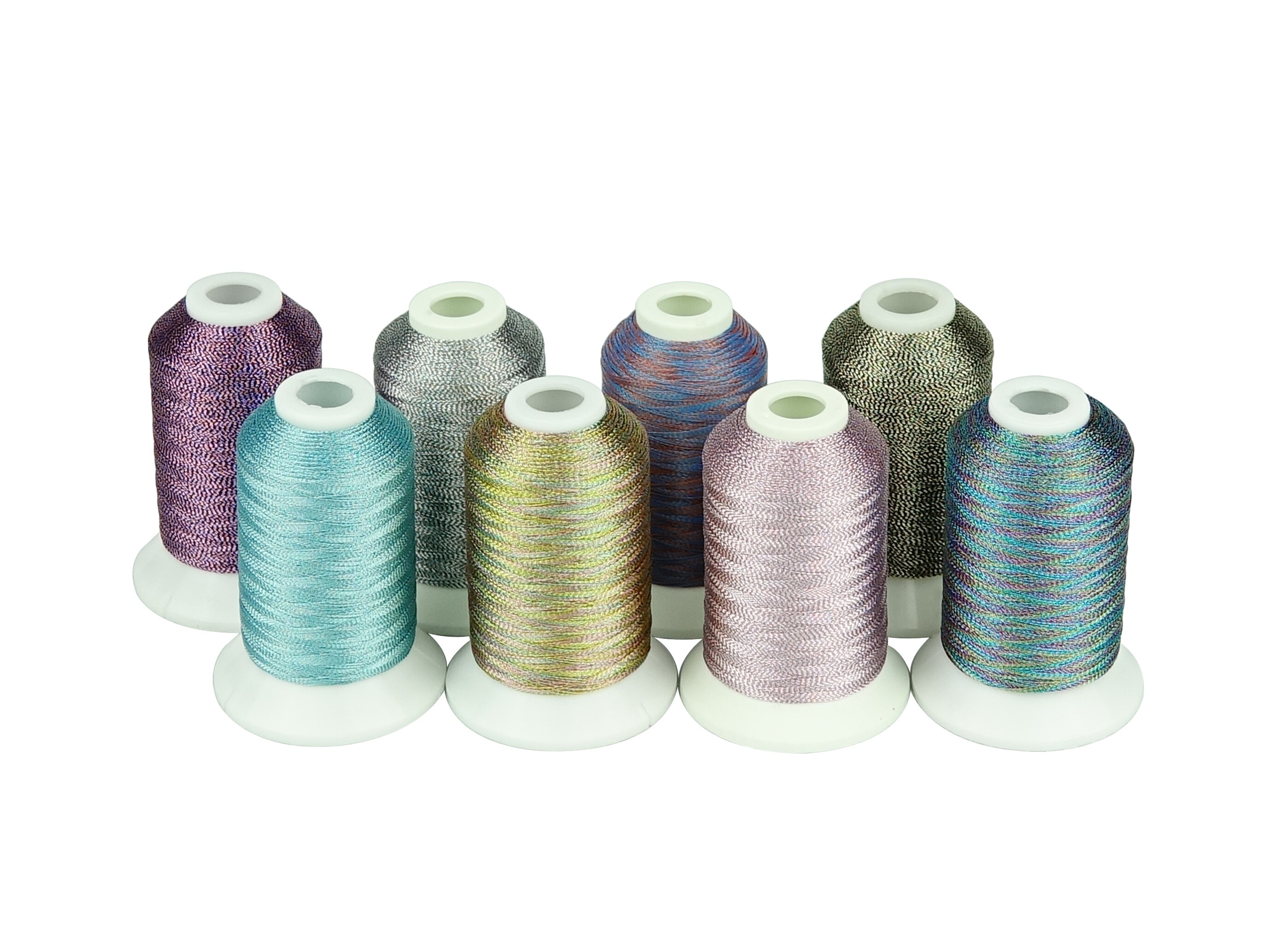 SIMTHREAD 8 Bohemia Colors/kit Metallic Embroidery Thread 550 Yards/Cone for Home Machine
