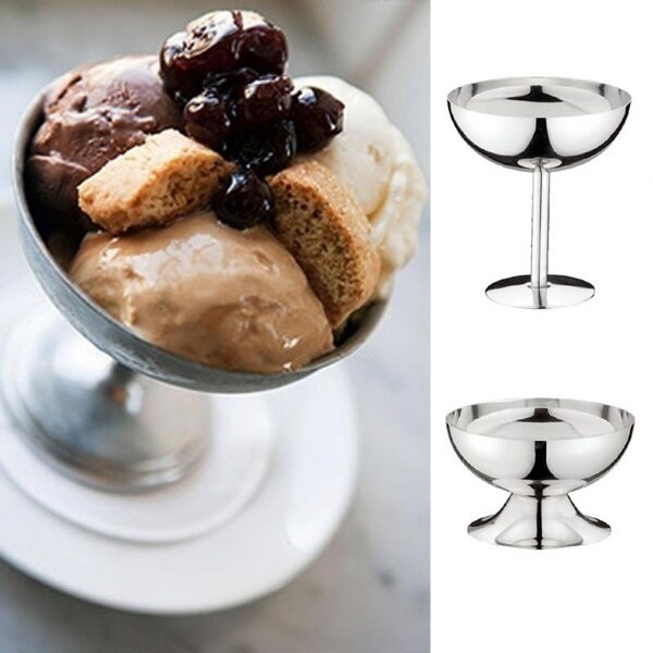 200ml Salad Cup Safe Stainless Steel Ice Cream Cup Dessert Bowl Ice Cream Scoop