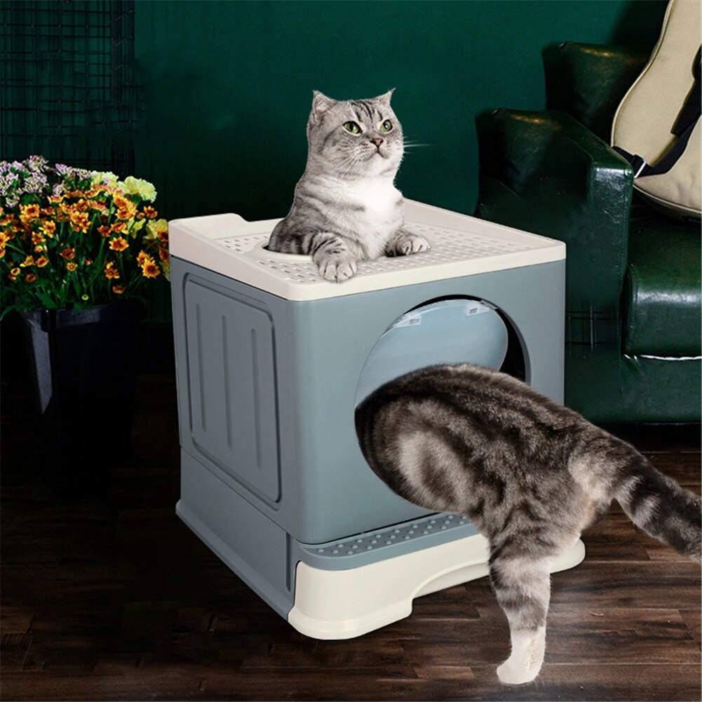 Cat Litter Box Fully Enclosed Cat Toilet Large Integrated Cat Litter Box Cat Deodorant Toilet Well Space Efficient