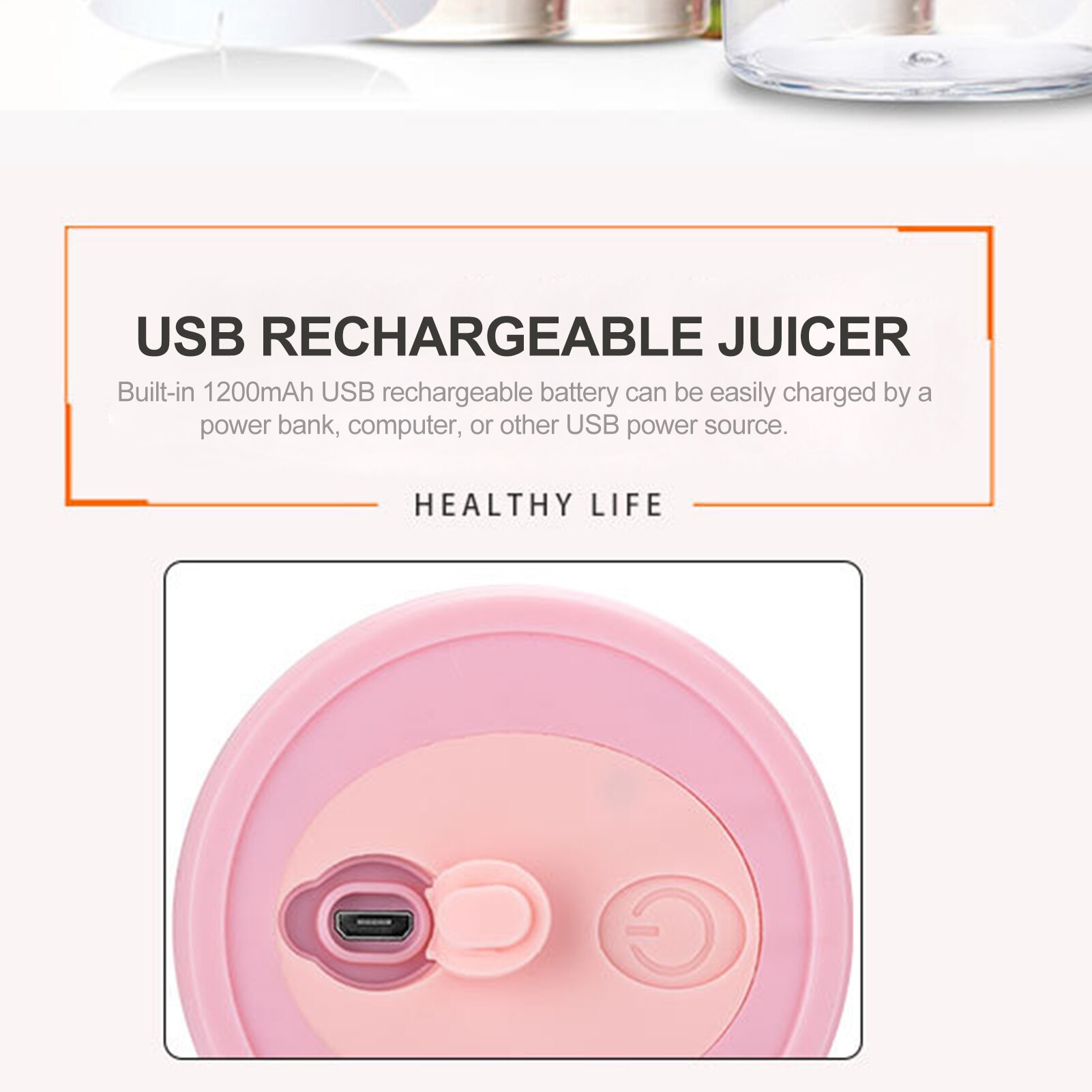 270mL Portable Juicer Electric Mixer Cup Mini Smoothie Blender Shakes Handheld Fruit Vegetable Machine Milkshake Juicer Cup