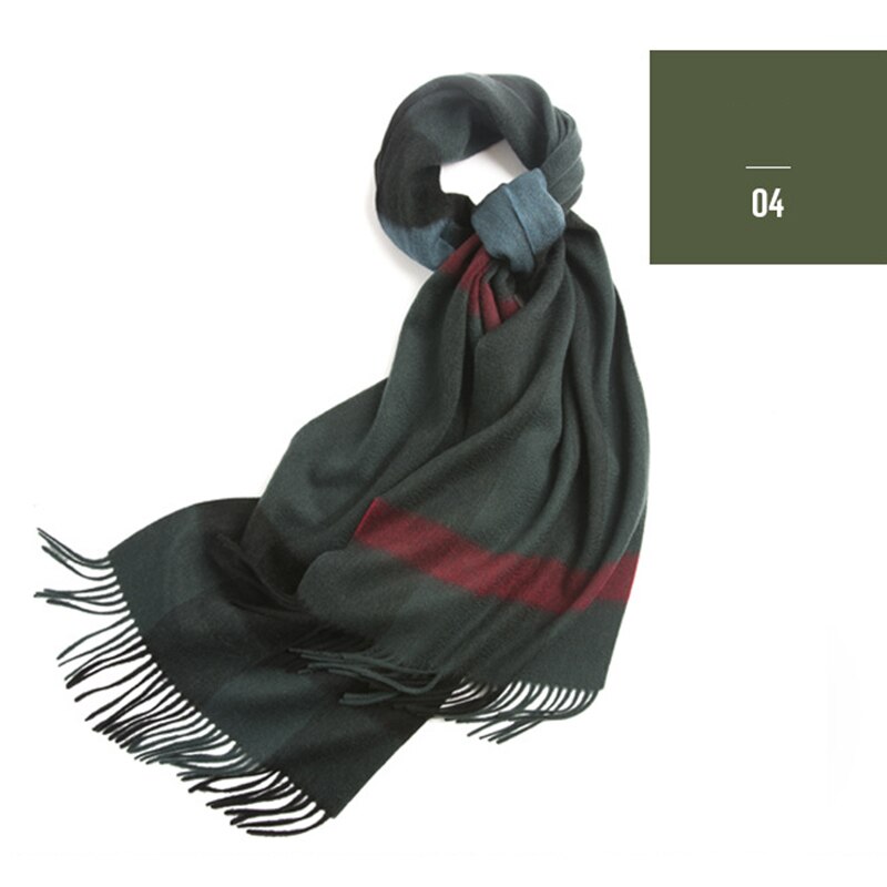 Wixra de lana de cordero a cuadros bufanda de invierno chal cálido Fular bufandas todas las bufandas de Cachemira a juego Otoño Invierno: 4 Green