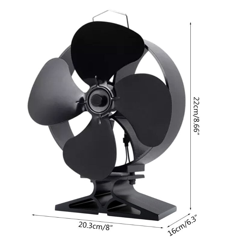 4 zoppo Stufa Camino Ventilatore di Calore Alimentato Risparmio di Carburante il design Tranquilla Ecofan per Legno tronco d'albero Bruciatore stufa