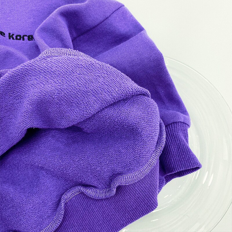 Koreansk stil pojkar stå krage sweatshirts lös långärmad huvtröja