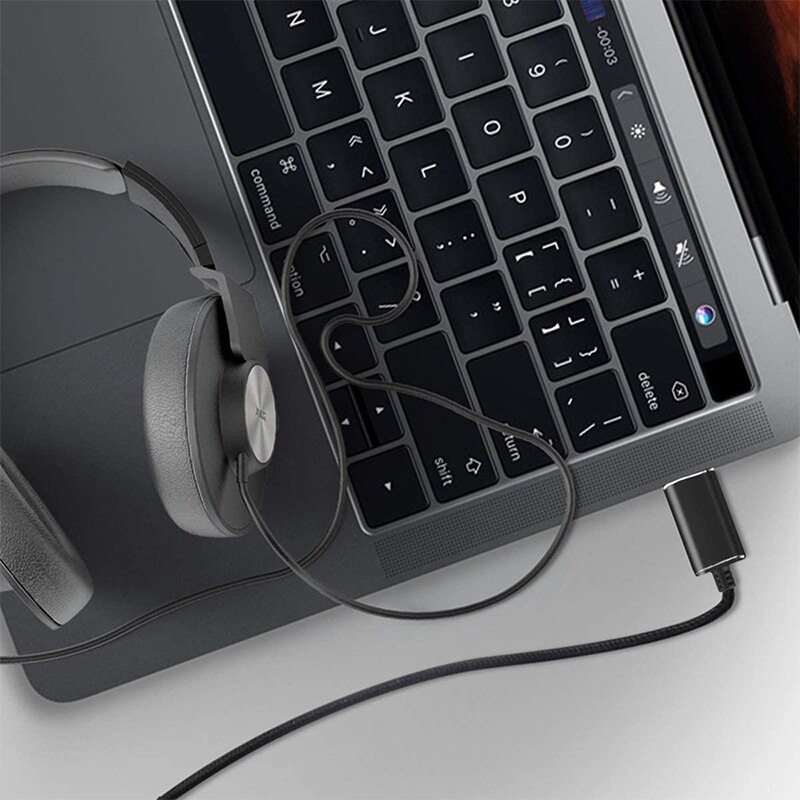 Veggieg-Adaptador USB o tarjeta de sonido externa con conector de micrófono y auriculares de 3,5mm para Windows/Mac/Linux/Pc/portátiles/PS4