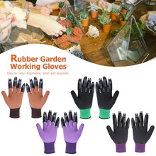 Guantes de jardín con 8 puntas de los dedos, herramientas de trabajo de Latex para excavación, plantación de sarpullidos, resistentes al agua, 1 par