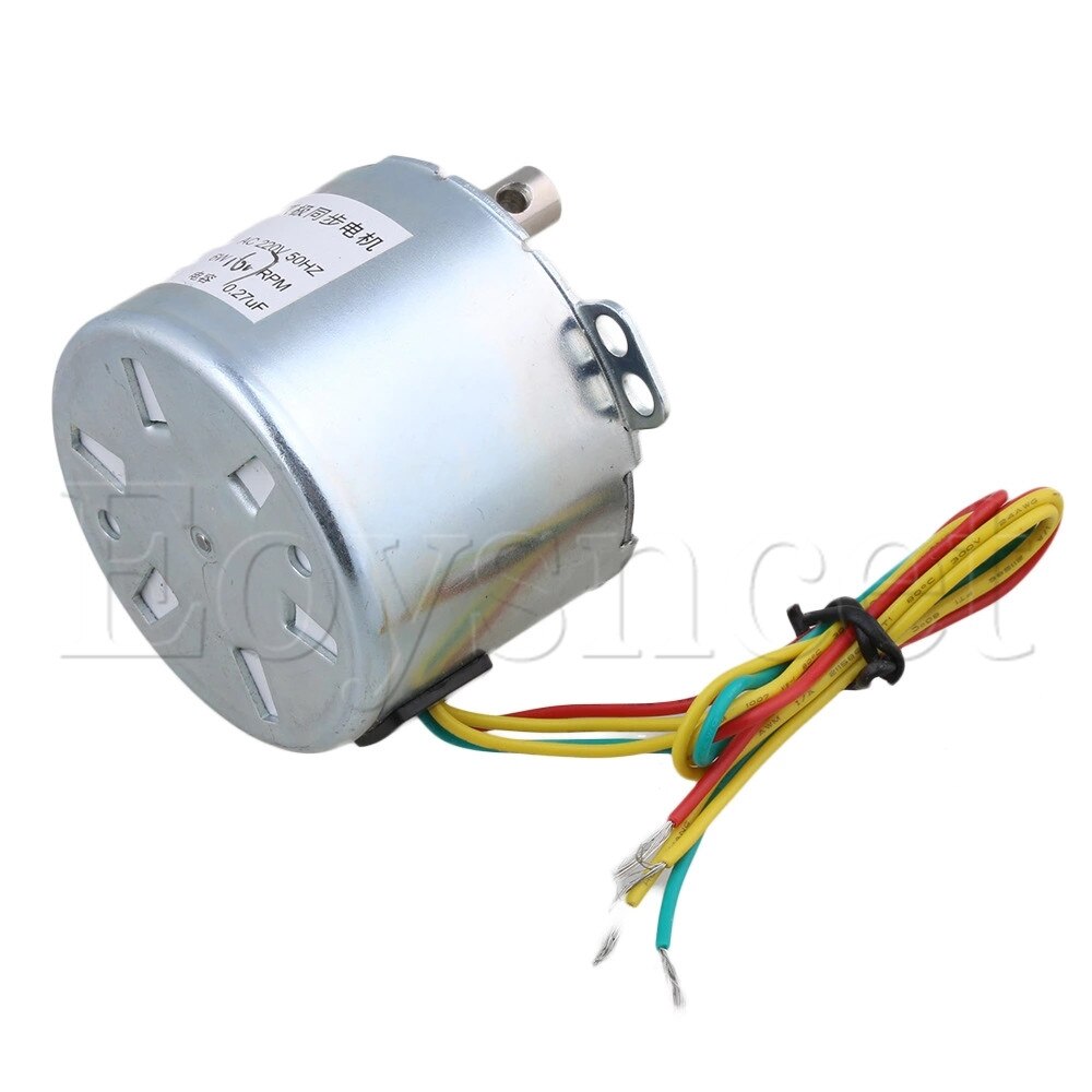 Ac 220V Metalen Shell Zilver 50Hz 6W Omkeerbare Gear Synchrone Motor 16.7 Rpm