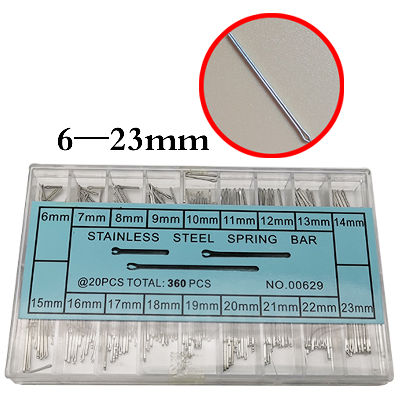 Ur tilbehør ， ur dele kit, rustfrit stål fjeder pin, rustfrit stål ur forbinder pin, ur fjeder bar: Dele 003