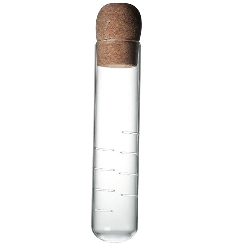 1 botella de vidrio con tapón de corcho, colador de té transparente, Mini botella vacía, Infusor de té, tubo de prueba de elaboración para en casa y oficina