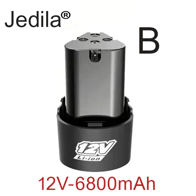 12V, 6800 MAH, Large Capacity Rechargeable lithium ion Battery General Small Electric tools, electric Drills, Screwdrivers: black