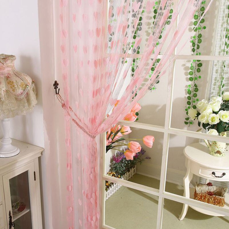 Goedkoopste String Gordijn voor Woonkamer Deur Kwastje Screen Room Divider Blind Venster Drape Hart Panel Chinese Gordijnen
