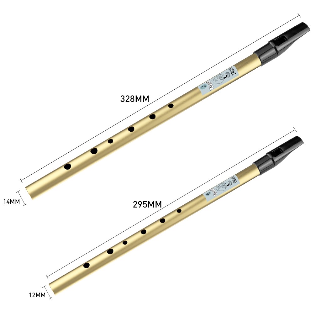 Whistle Tube Tin Whistle Key of D/C Irish Instrument Perfect for Beginners High C Gold/Silver