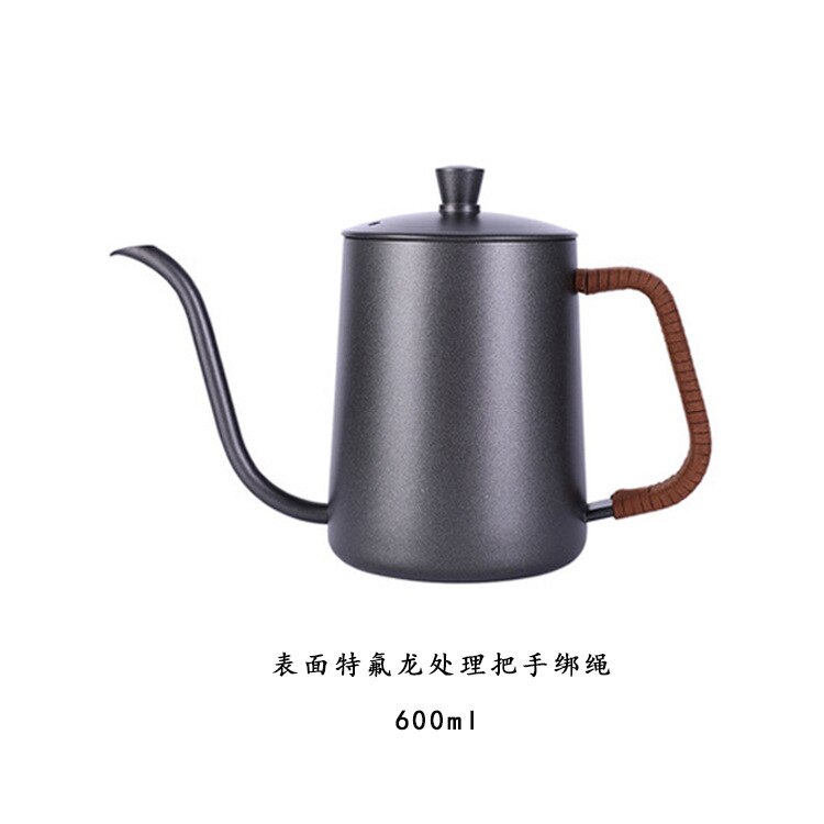 350ml 600ml Coffee Tea Pot Goose neck tea pot Hand coffee maker Drip Kettle Non-stick Coating Food Grade Stainless Steel: 600ml Teflon B
