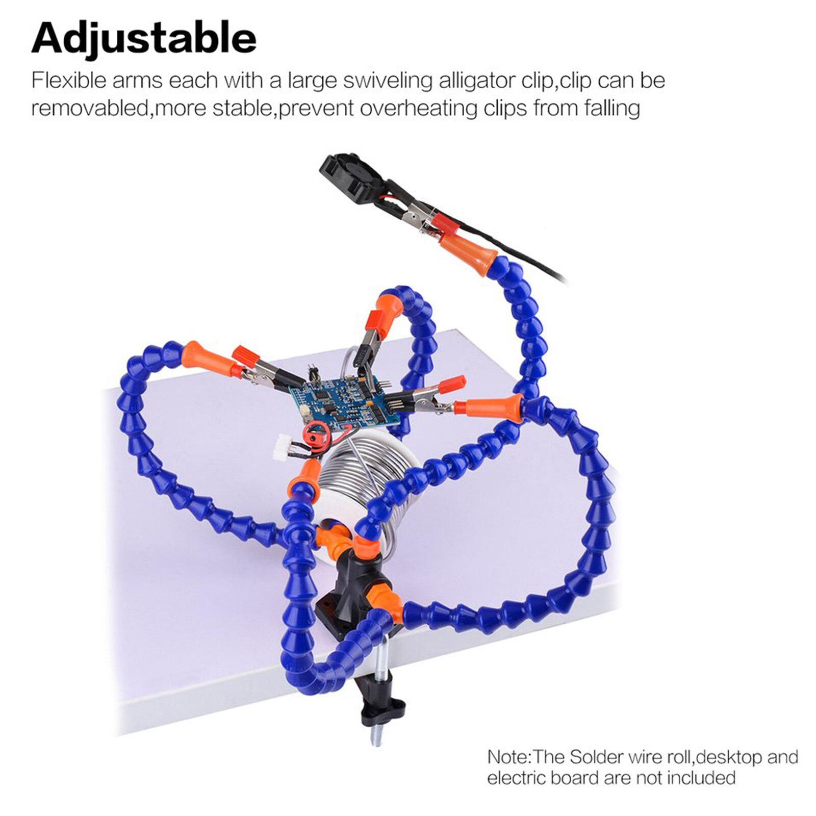 Table Clamp Soldering Station With 5 Flexible Arms Soldering Iron Holder PCB Welding Repair Tools Vise Hand Welding Station