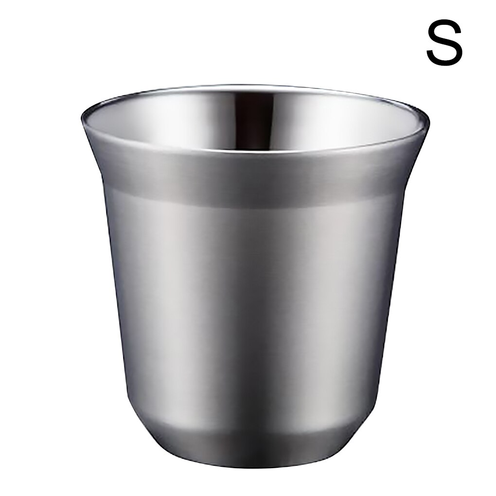 Stainless Steel Coffee Cup 2-layer Insulated Coffee Mug for Drinking Water Tea Beer Cocktails: S