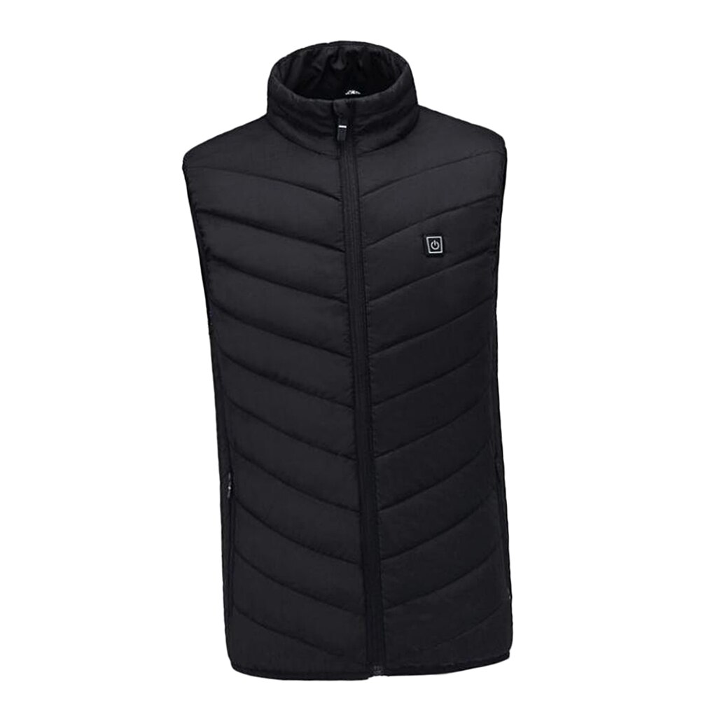 Mens Electric Heating Vest Winter Warm Jacket Battery Heated Coats: Black L