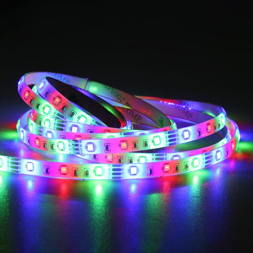 5/10/20m SMD 2835 LED Strip Light IP33 RGB Flexible Tape Ribbon Lamp with 12V 44 Keys Remote Controller for Room Decoration