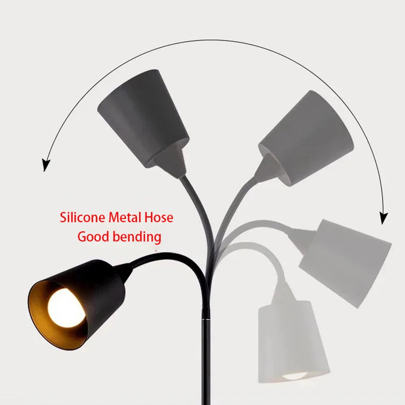 Gulvlampe med jernmaling,  e27 skruer, justerbar retning, tre farvetemperaturer, soveværelses-led-lys, 220v stk.