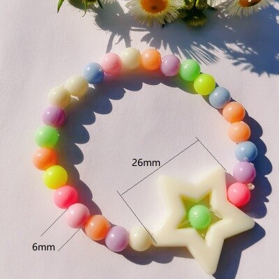 Korean Color Children's Bracelet Acrylic Girls Bead Bracelet Children's Jewelry: HJ-15