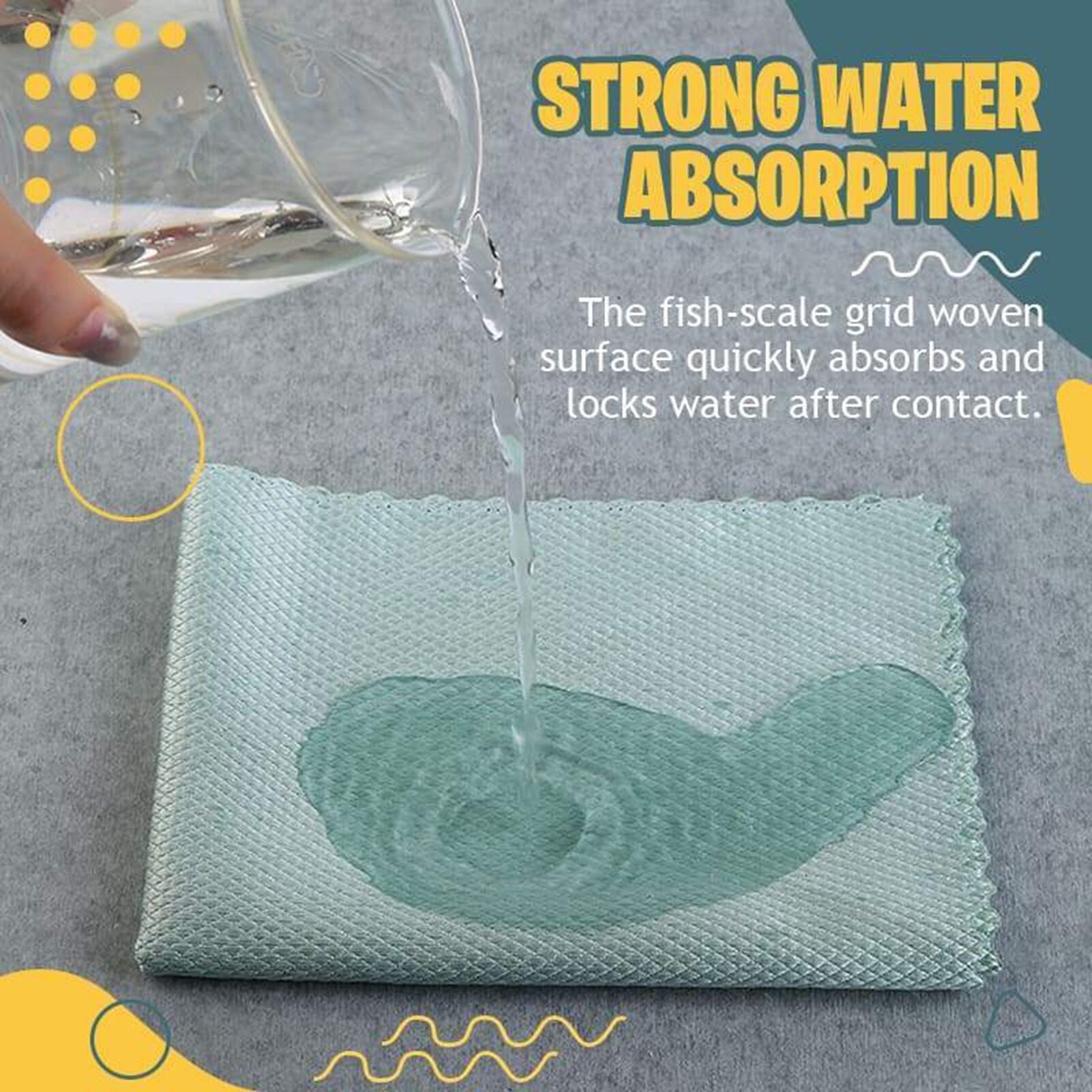 5/10pcs Wave Pattern Fish Scale Cloth Rag Water Ab... – Vicedeal