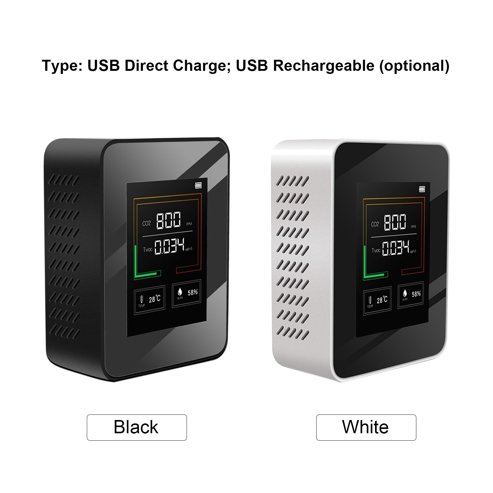 Intelligent CO2 Meter Carbon Dioxide CO2 Concentration Detector Air Analyzer Tester with Temperature and Humidity meter