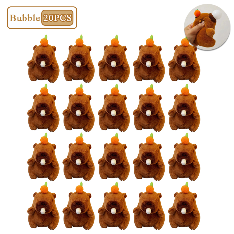 Porte-clés en peluche kaki, queue de vol, Capybara, mignon, poupée en peluche, jouet, pendentif pour sac d'école, , 1 à 20 pièces: Multicolore