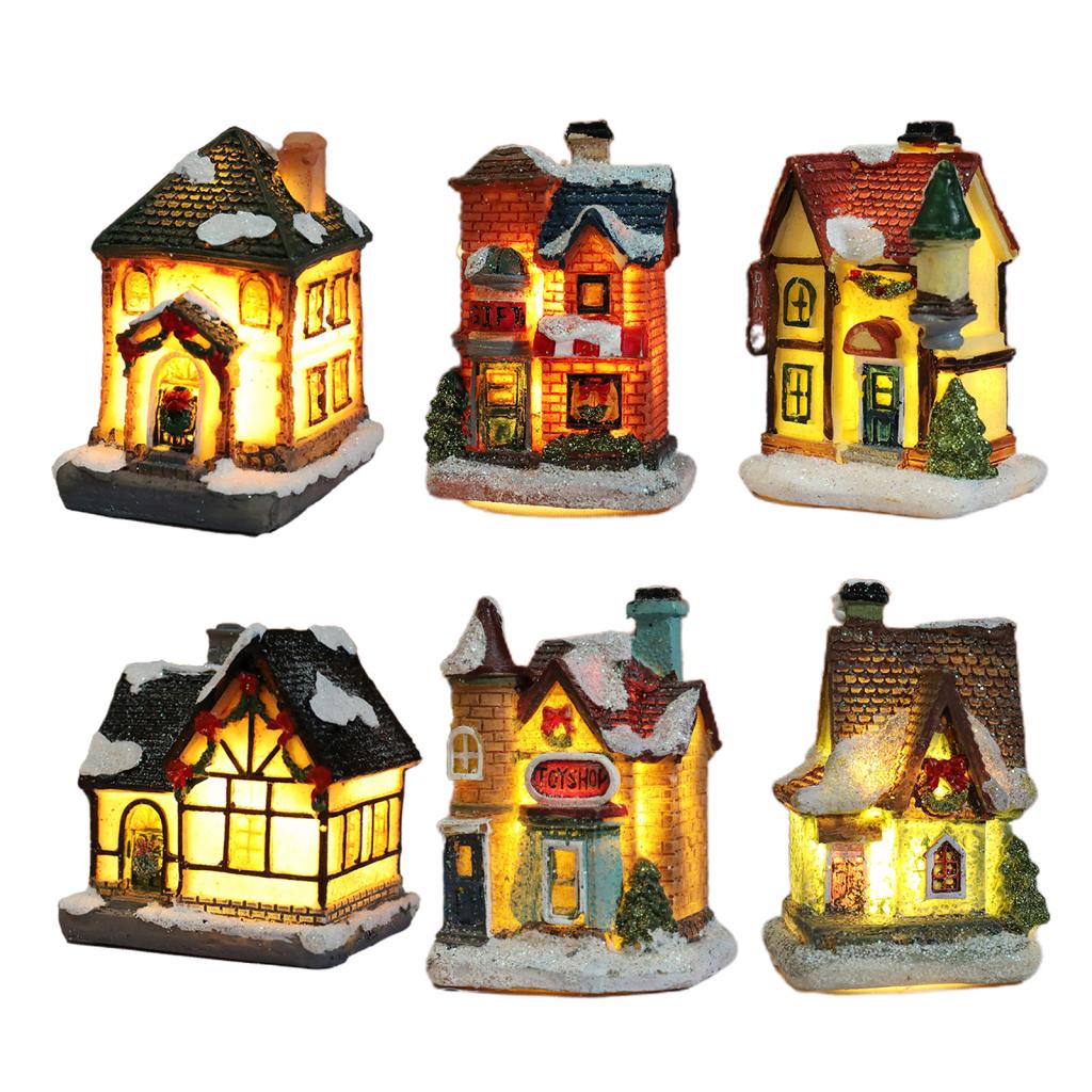 Christmas Decor Lighting Miniature Ornament Village Houses Xmas LED Light House