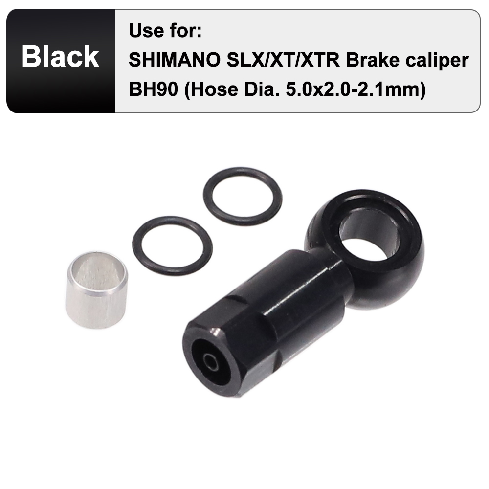 Conector Banjo de freno hidráulico de bicicleta HEPPE, conector de manguera de freno de bicicleta, conector de oliva para frenos BH90 SLX/XT/XTR: Negro