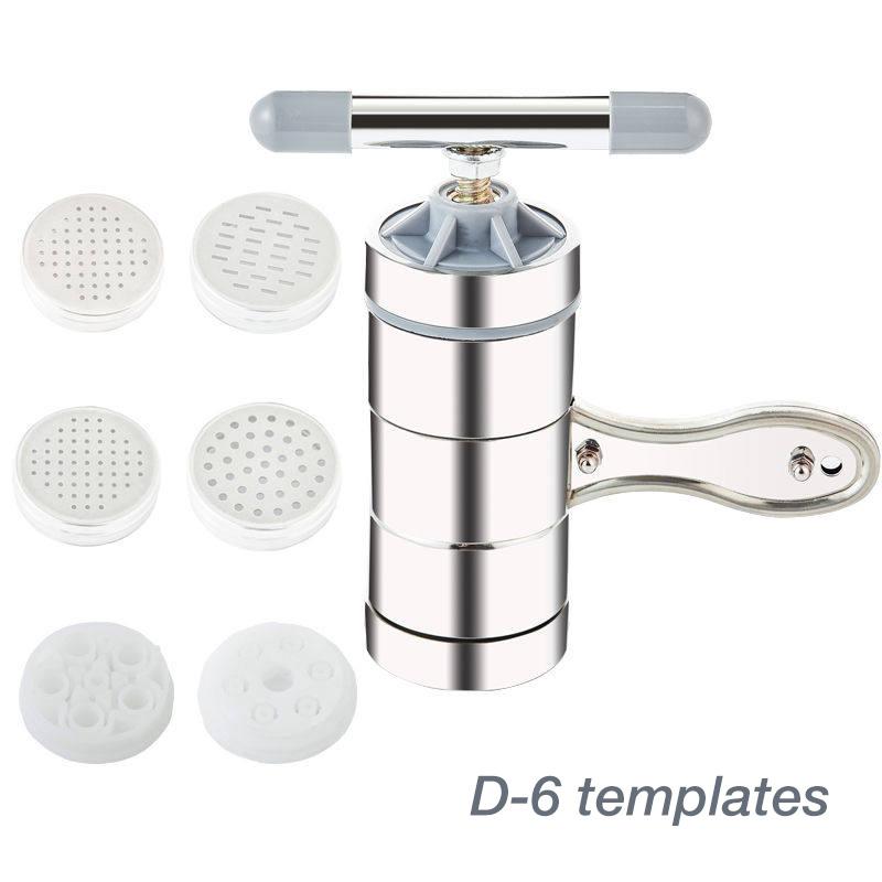 Pasta Machine Stainless Steel Noodle Maker Press Pasta Machine Kitchen Pressing Spaghetti Crank Cutting Noodle Maker Tools: D 6 templates