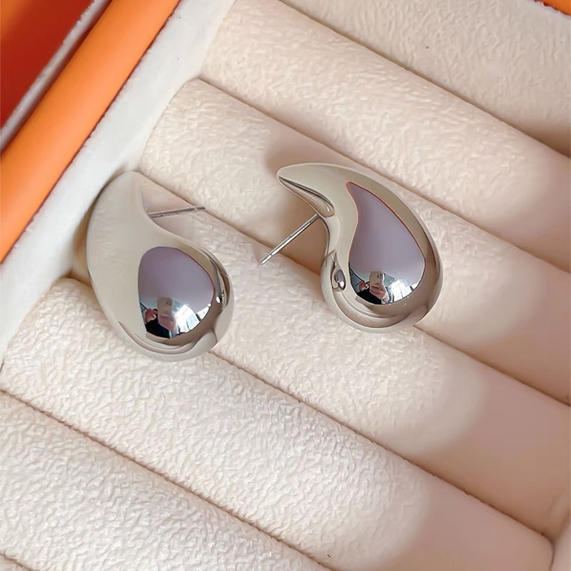 Brinco de gota extra grande, brincos de argola grossos de grandes dimensões para mulheres, meninas, leve, hipoalergênico, banhado a ouro, brincos grandes: BANHADO EM PRATA