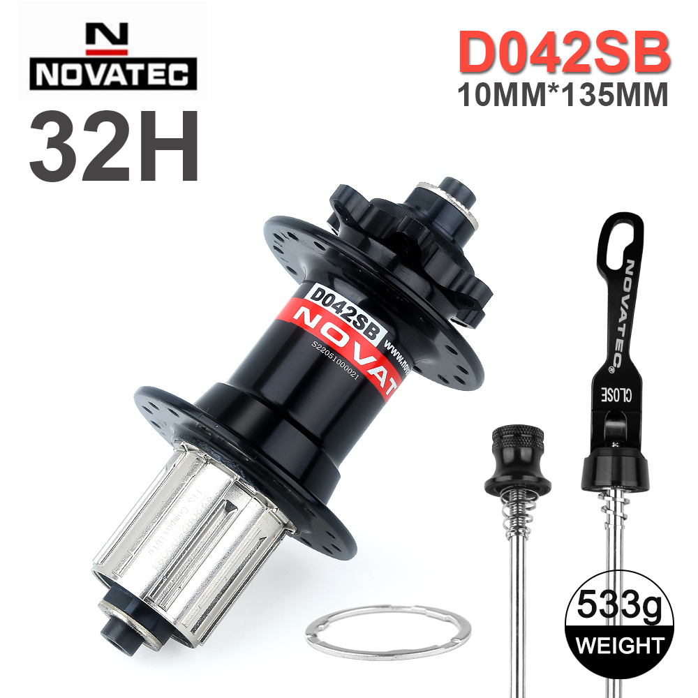 Novatec Bicycle Hub D042SB D442SB Hubs Sealed Bearing MTB Bike Hubs 28/32/36Holes Holes Micro Spline hub 8/9/10/11/12 Speed: Yellow