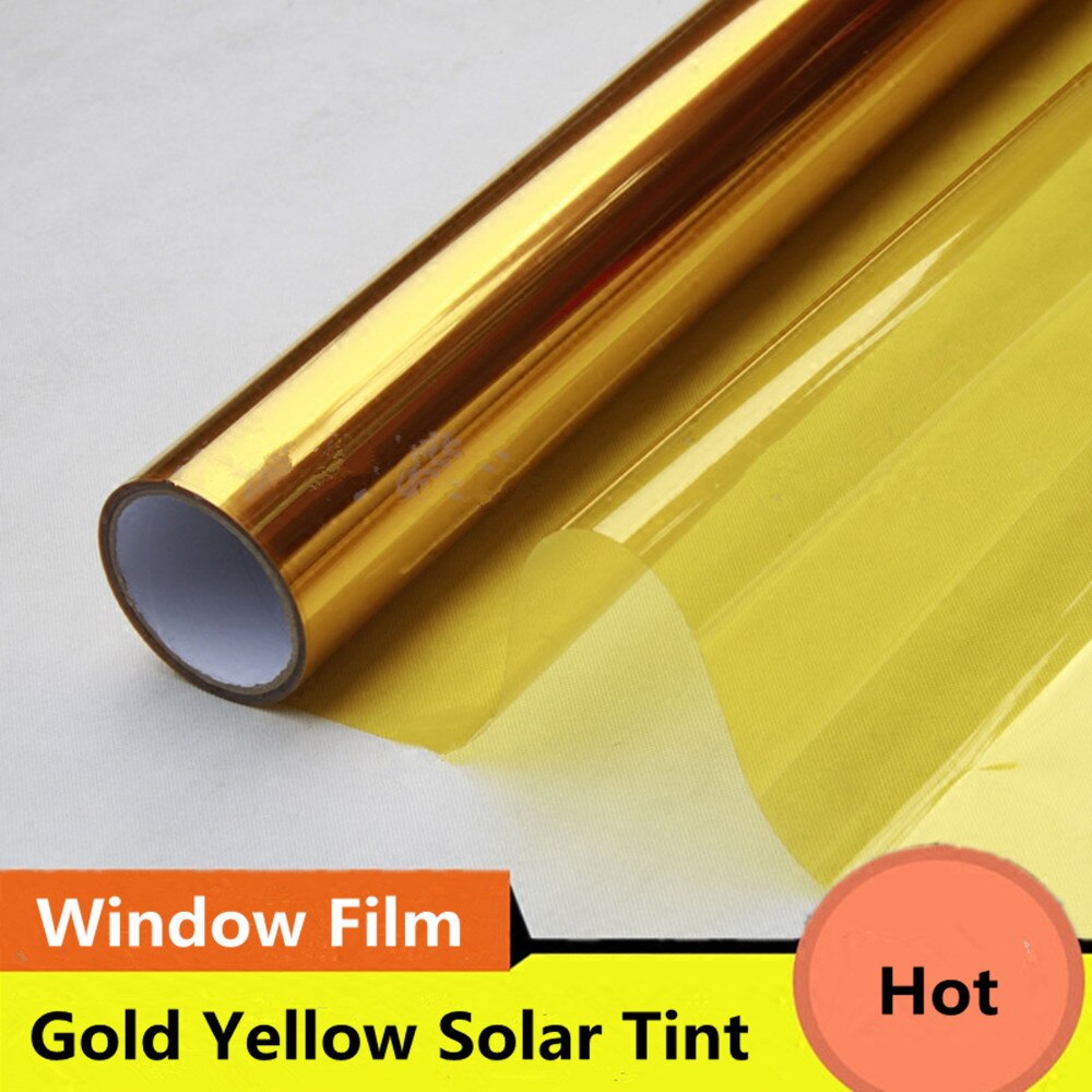 2 Mil Gold Yellow Decoration Solar Tint Window Film Improve Privacy UV 99% Heat Proof Glass Tint Film Deco