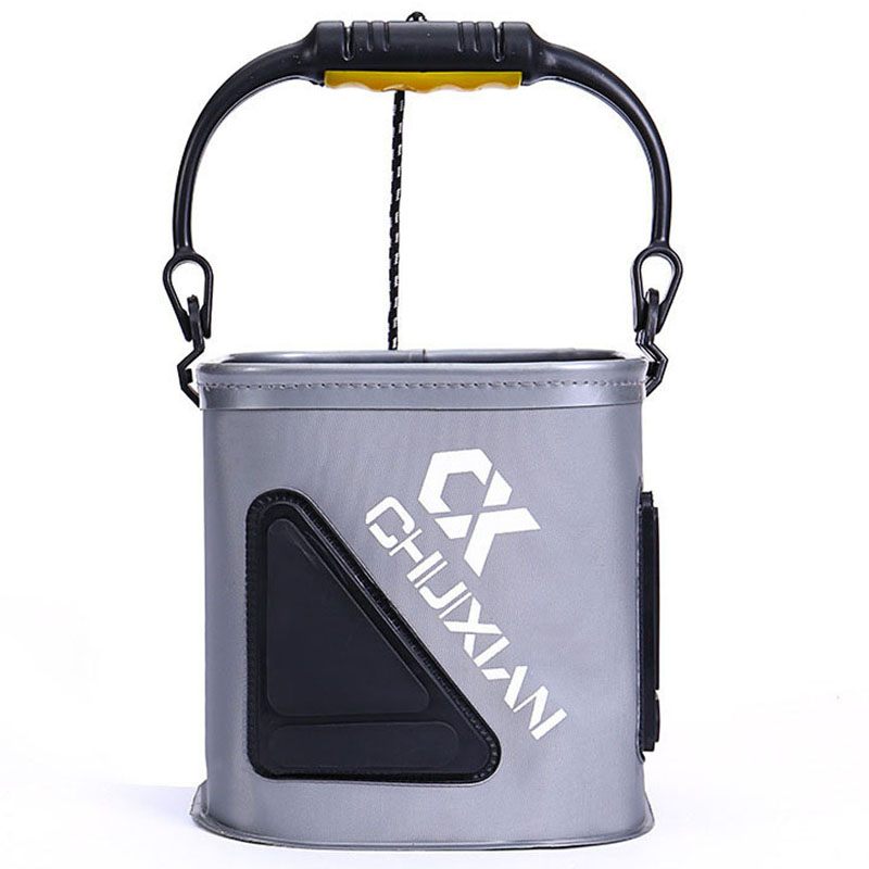 Cubo de cebo plegable para pesca, bolsa plegable para exteriores, EVA, portátil, multifuncional