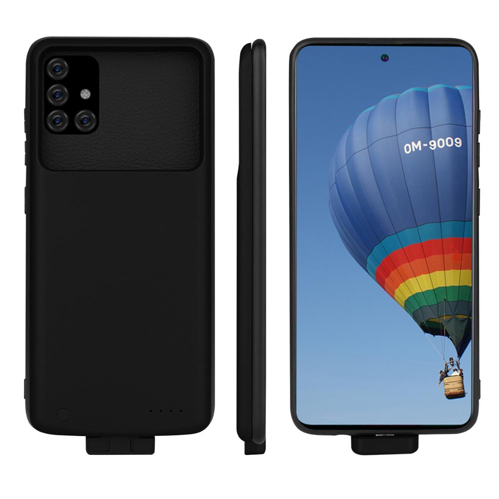5000 Mah Per Samsung Galaxy A51 Cassa di Batteria Posteriore Molle Clip di Banca di Potere del Caricatore Per Samsung Galaxy A51 Cassa di Batteria: A51 Black