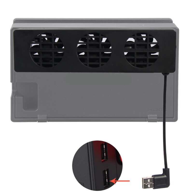 XINYUANSHUNTONG, DC 5V, 3 ventiladores, súper enfriador de ventilador de refrigeración USB externo para consola de interruptores Nintendo