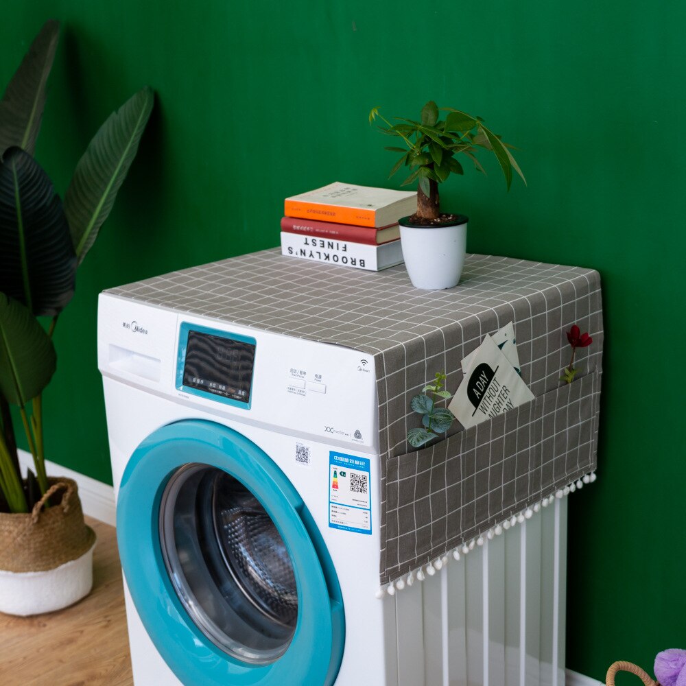 Bomuld linned køleskab vaskemaskine mikroovn dække gitter støvdæksel hængende pose