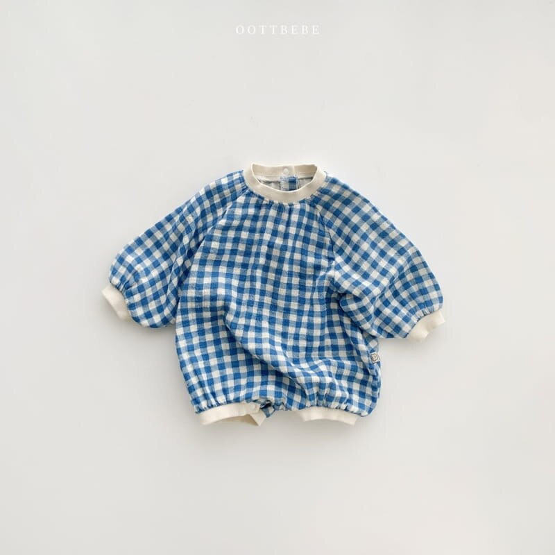 2022 neue Baby Langarm Kariertes Spielanzug Frühling Nette Jungen Mädchen Gesamt Kleinkind Baumwolle Overall Outfits: Blau / 24M 90cm
