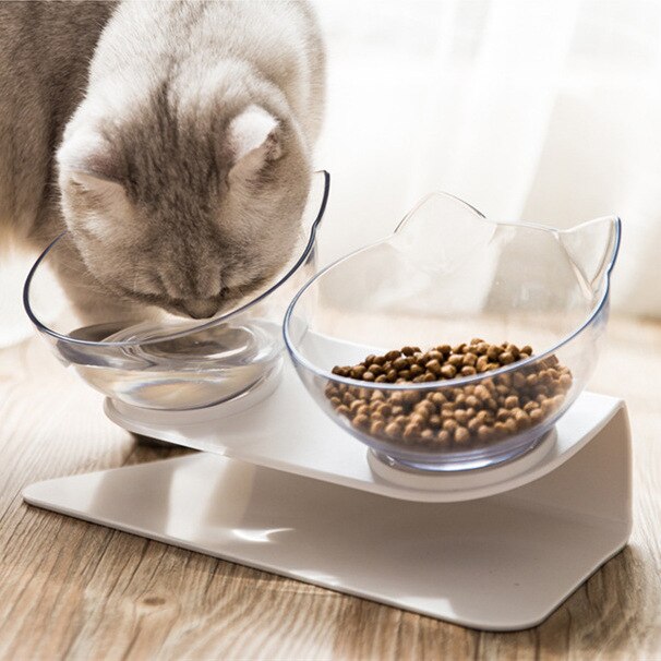 Skridsikker dobbelt hundeskål katteskål med stativ fodring af katte vandskål til katte foder kæledyrsskåle til hunde foderprodukter