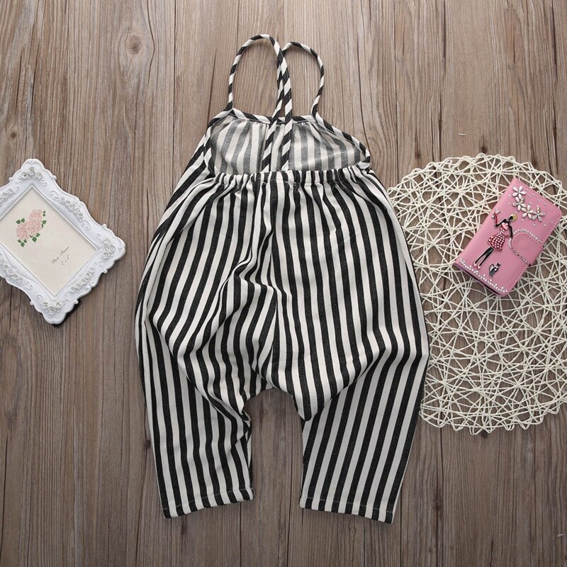 0-4T Chiffon Pasgeboren Baby Jongens Bib Broek Peuter Bandjes Gestreepte Lange Broek Romper Zomer Overalls Harembroek