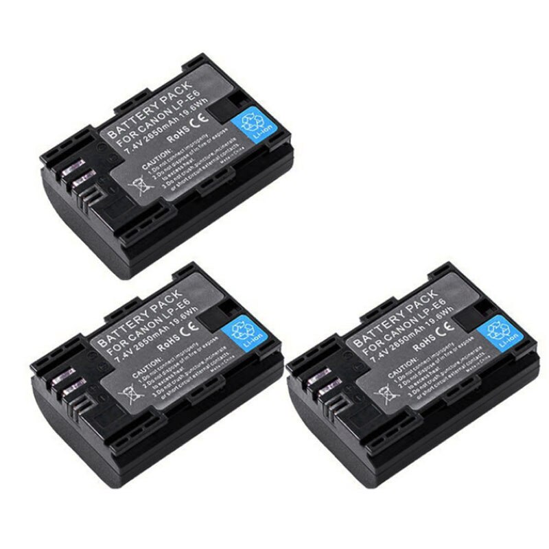 LP E6 LPE6 LP-E6 E6N LP-E6N batterie + LED double chargeur pour Canon EOS 5DS R 5D Mark II 5D Mark III 6D 7D 80D EOS 5DS R caméra
