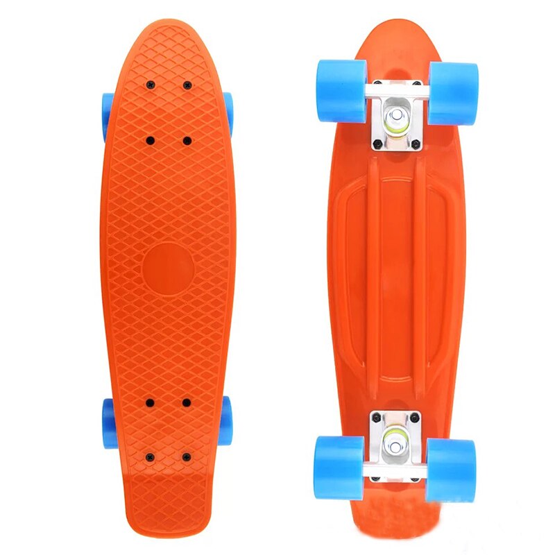 Mini patineta deportiva de 22 pulgadas para niños, monopatín de Color macarrón, Cruiser Multicolor: Orange(bluewheels)